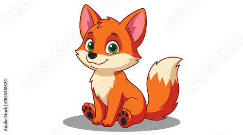 A charming and friendly cartoon fox character, featuring big eyes and a vibrant orange color, symbolizing playfulness and creativity in animation and storytelling environments.