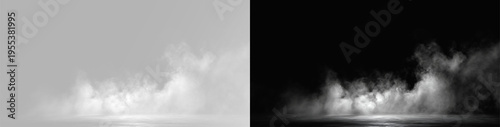 Foto fog and smoke clouds spreading on the ground transparent background