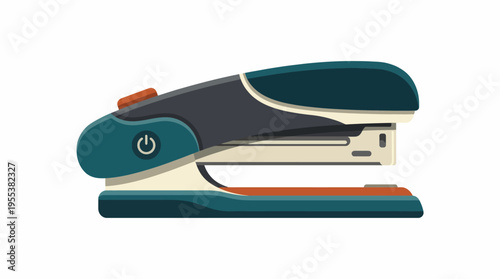 This minimalistic illustration features a stylish stapler, emphasizing its sleek design and functionality, perfect for modern office environments and stationery enthusiasts.