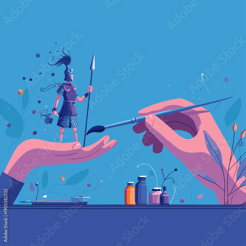 Hobbyist Using Miniature Painting Handle