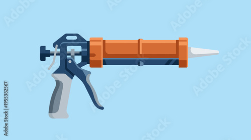 An illustration of a caulking gun designed for home improvement projects, highlighting its importance in sealing and repairing various household items and surfaces.