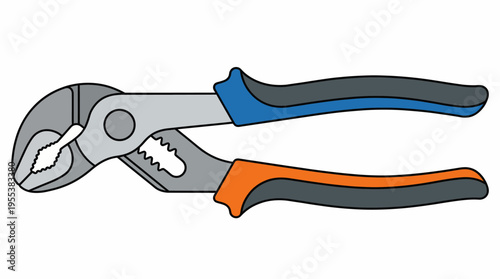 This illustration showcases a pair of pliers with colorful handles, emphasizing both utility and aesthetics, making it a vital image for DIY and tool-related promotional materials.