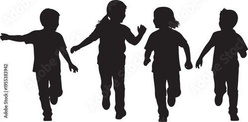 Three Girls Talking Silhouette  Friends or Sisters Having a Conversation Vector