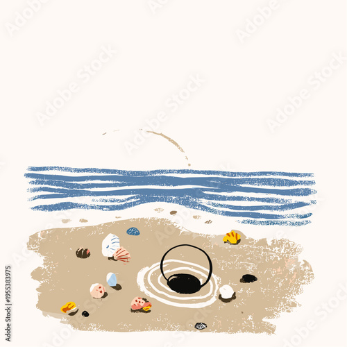 Metal Detector Coil Sweeping Beach Sand