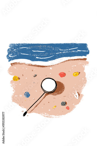 Metal Detector Coil Sweeping Beach Sand