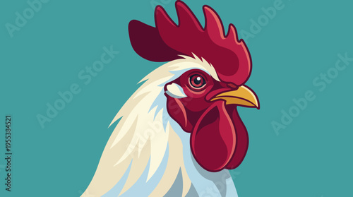 A vibrant and beautifully stylized portrait of a rooster, capturing its features in rich colors and intricate details that showcase both nature's beauty and artistic flair.