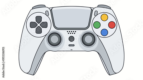 This image showcases a modern game controller with an appealing white design, perfect for gamers looking to enhance their gaming setup with style and functionality.
