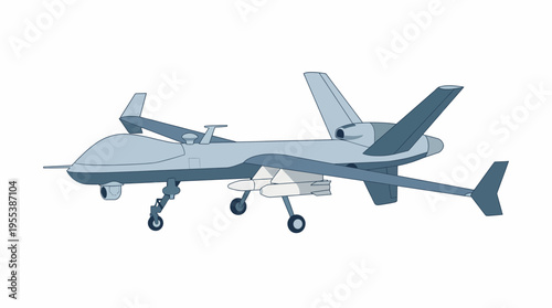 This image showcases a modern drone aircraft, featuring a sleek and aerodynamic design, highlighting its advanced technology and versatility in various applications.