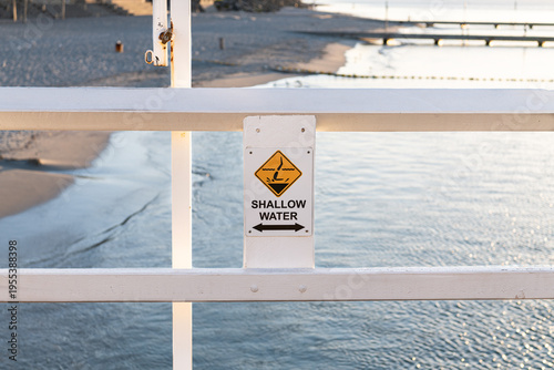 Wallpaper Mural Shallow Water warning sign on A Jetty in Western Australia, Australia Torontodigital.ca