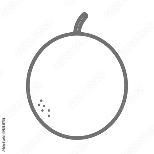 パッションフルーツの線画シンプルイラスト