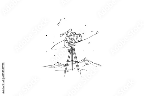 Portable Star Tracker Camera Setup Illustration