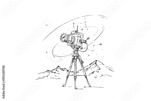 Portable Star Tracker Camera Setup Illustration