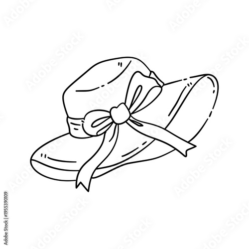 sun visor vector illustration with bow