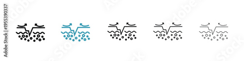 Skin healing icon in line art style on white background for graphic and web design.