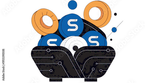 a bag with dollar symbols