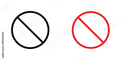 Stop signs in line art style on white background for graphic and web design.