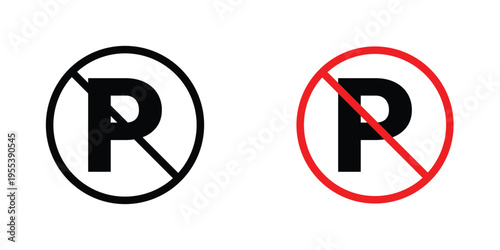 Stop signs in line art style on white background for graphic and web design.