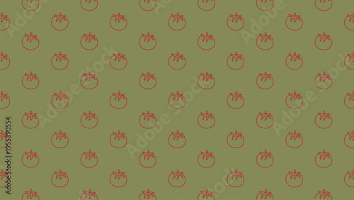 Tomato  outline drawing seamless pattern vector illustration. for background, wallpaper, fabric, textile, packaging and print. food fresh ingredient theme.