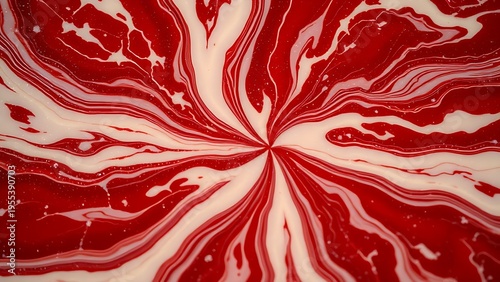 division. Abstract close-up of marbled red and white patterns from cured meat. menu design, packaging mockups, designed for food delivery and cloud-kitchen brand materials.