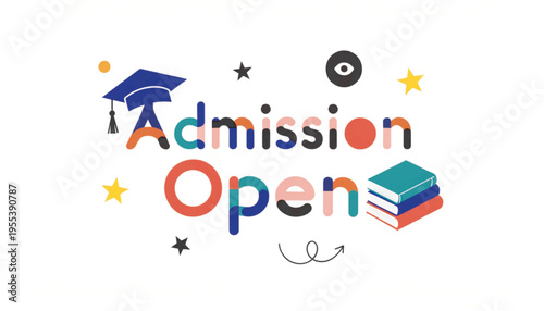 admission open font design vector 