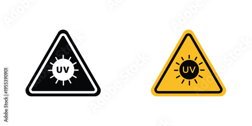 UV light do not look signs in line art style on white background for graphic and web design.