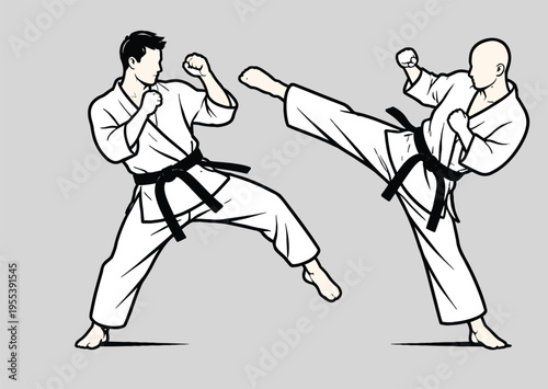 074-49-Man executing a powerful side kick, demonstrating discipline and precision in martial arts training
