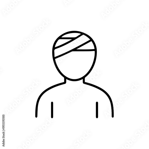 man with a bandaged head line icon, outline vector image
Vector line icon on a white background
Health, anatomy