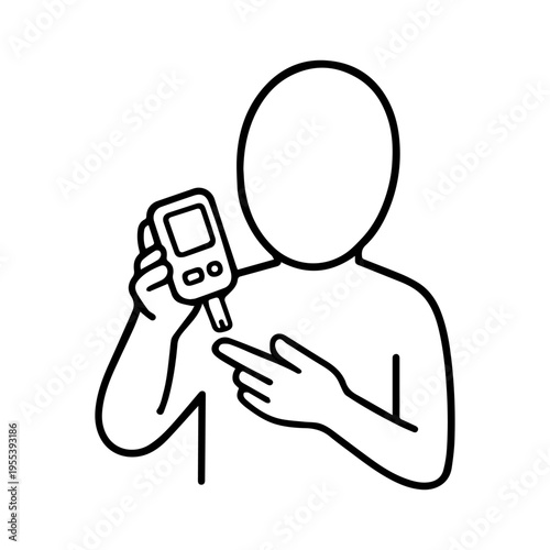man checking sugar line icon, outline vector image
Vector line icon on a white background
Health, anatomy