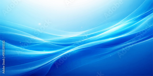 A futuristic blue abstract background featuring smooth flowing waves and soft light curves designed as a professional vector wallpaper illustration with a motion texture
