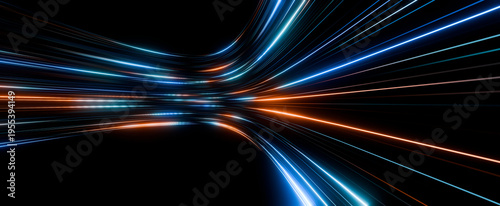 Dynamic Multicolor Light Trails Technology Background