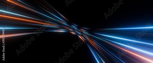 Futuristic Light Speed Lines on Dark Background