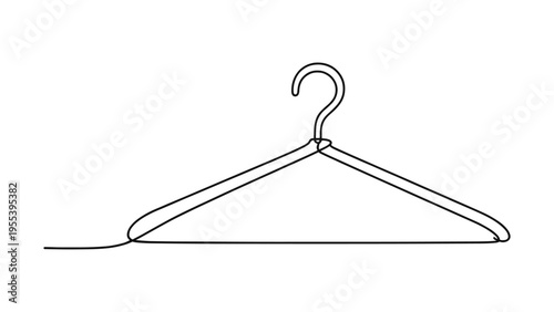 Clothes Hanger – Minimal Line Art Wardrobe and Laundry Illustration