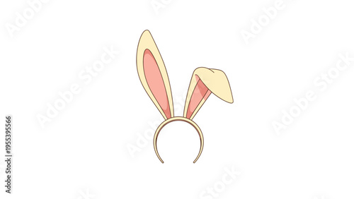 Cute headband with long pink and cream bunny ears perfect for easter celebrations or fun festive costume parties.