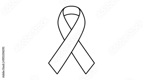 Awareness Ribbon – Minimal Line Art Support and Awareness Symbol