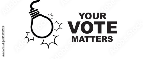 your vote matters sign on white background