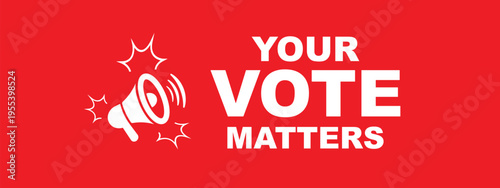your vote matters sign on white background