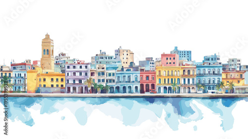 Malec?n. Malec?n hand drawn watercolor illustration