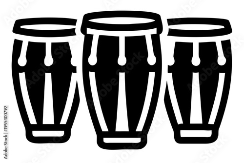 congas drum instrument silhouette illustration for music rhythm percussion and latin sound design