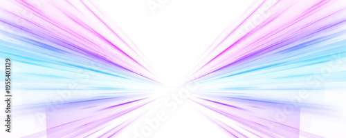 High speed IT technology concept, abstract stripes as data transfer on white background in png format. A colorful motion background of city light trails.	