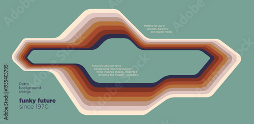 Minimalist 70s-style background with smooth, layered geometric forms. Vector illustration.