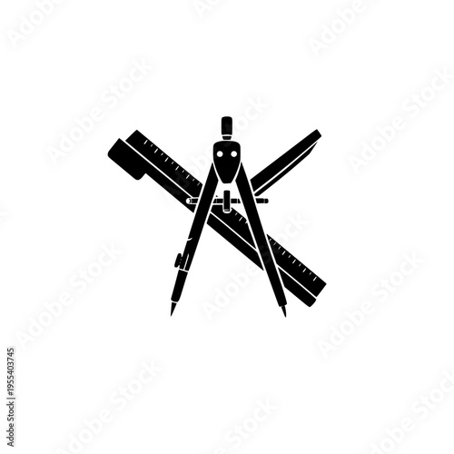 Geometric Drafting Tools Illustration