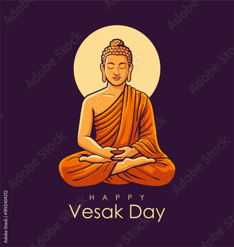 vector happy vesak day poster template