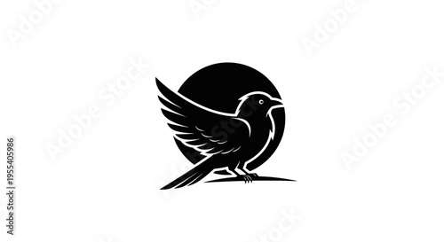 in flight with wings spread against a blue sky