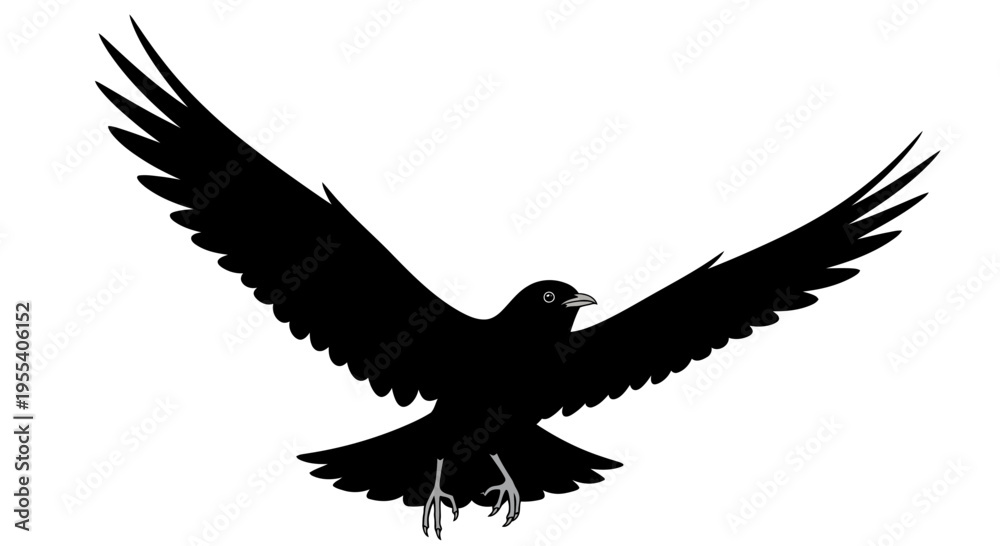 Fototapeta premium in flight with wings spread against a blue sky