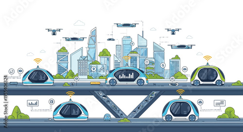 Futuristic Autonomous Cars and Drones in a Smart City