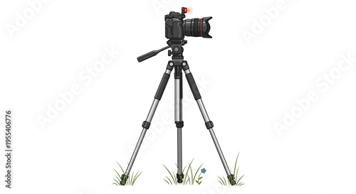 Digital Camera on Tripod in Nature