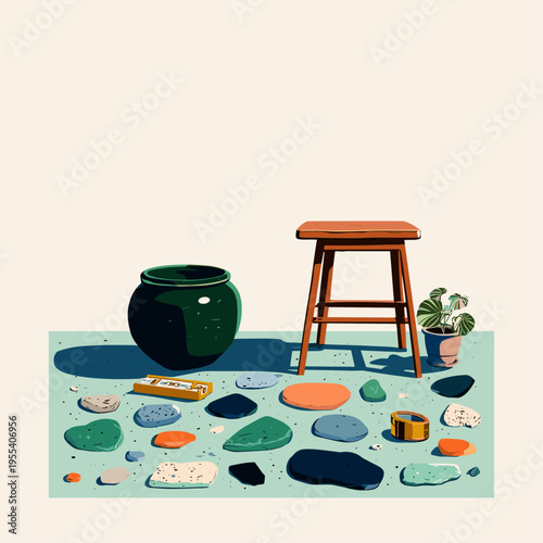 Terrazzo Floor Sample with Minimal Decor