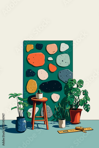 Terrazzo Floor Sample with Minimal Decor