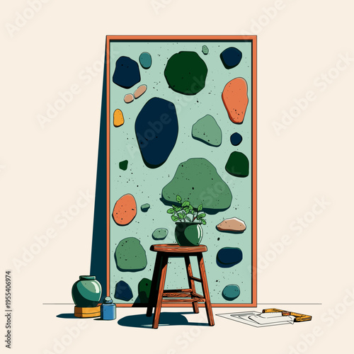 Terrazzo Floor Sample with Minimal Decor