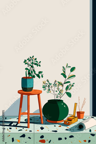 Terrazzo Floor Sample with Minimal Decor